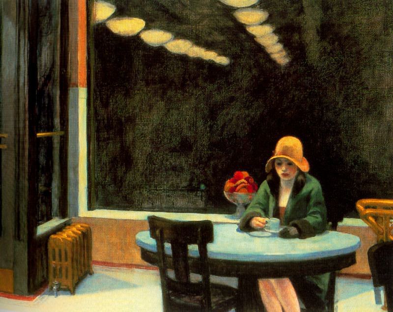 Hopper's Automat originally represented isolation in modern times- but seeing the woman's peace and introspection evokes Virgo's light of contemplation. The tone of isolation 100 years later lacks this medicinal quality of inner light.